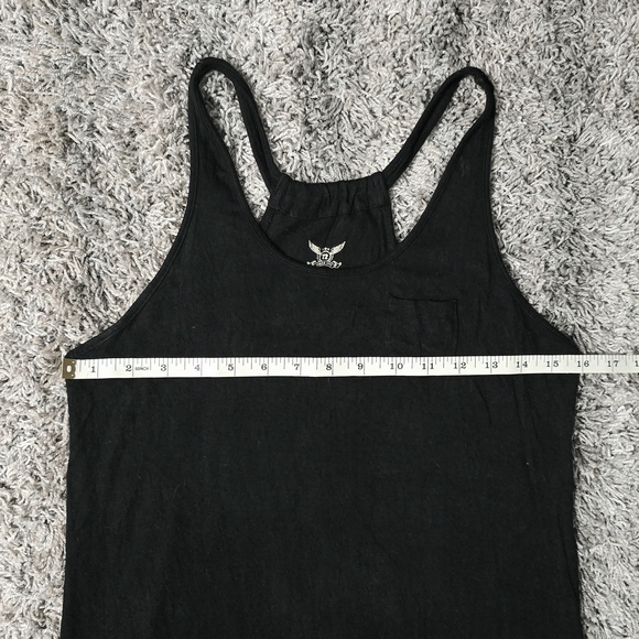 Small Faded Glory Long Black Maxi Dress with Chest Pocket & Dual Split Sides - Picture 6 of 11